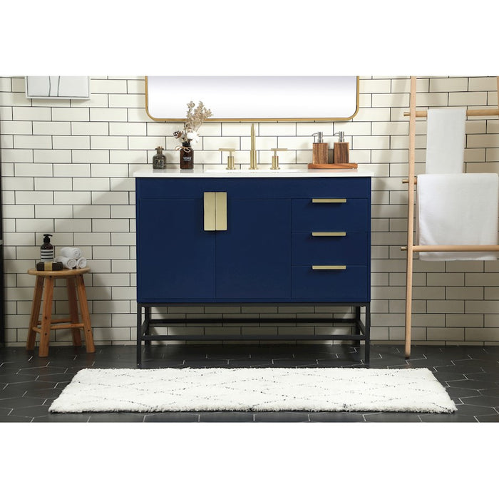 Elegant Kitchen/Bath Eugene 42" Single Bathroom Vanity, Blue