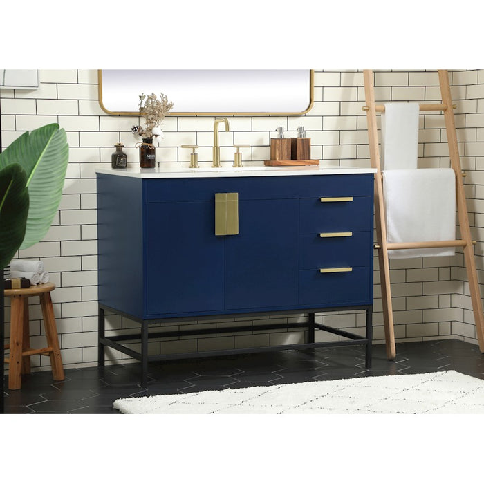Elegant Kitchen/Bath Eugene 42" Single Bathroom Vanity, Blue