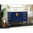 Elegant Eugene 42" Single Bathroom Vanity, Blue/Backsplash