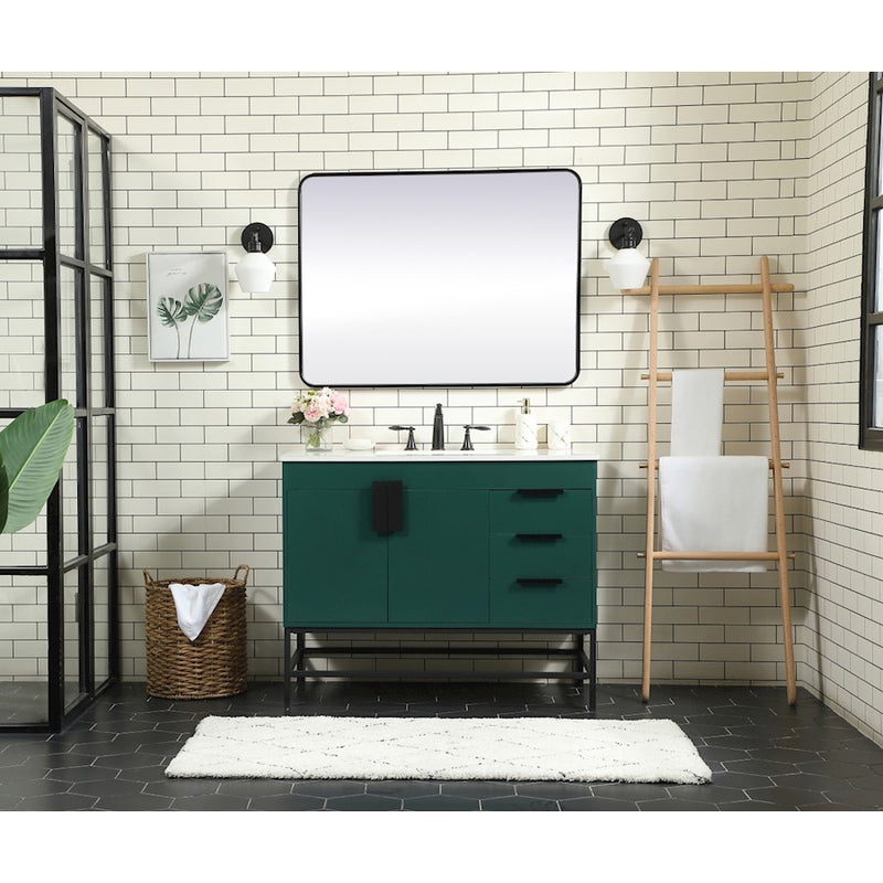 Elegant Eugene 42" Single Bathroom Vanity, Blue/Backsplash