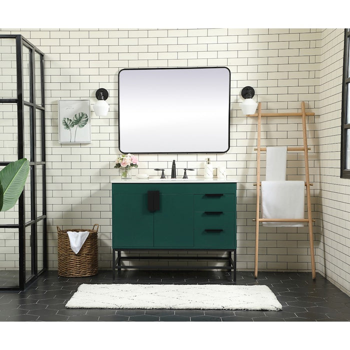 Elegant Eugene 42" Single Bathroom Vanity, Blue/Backsplash