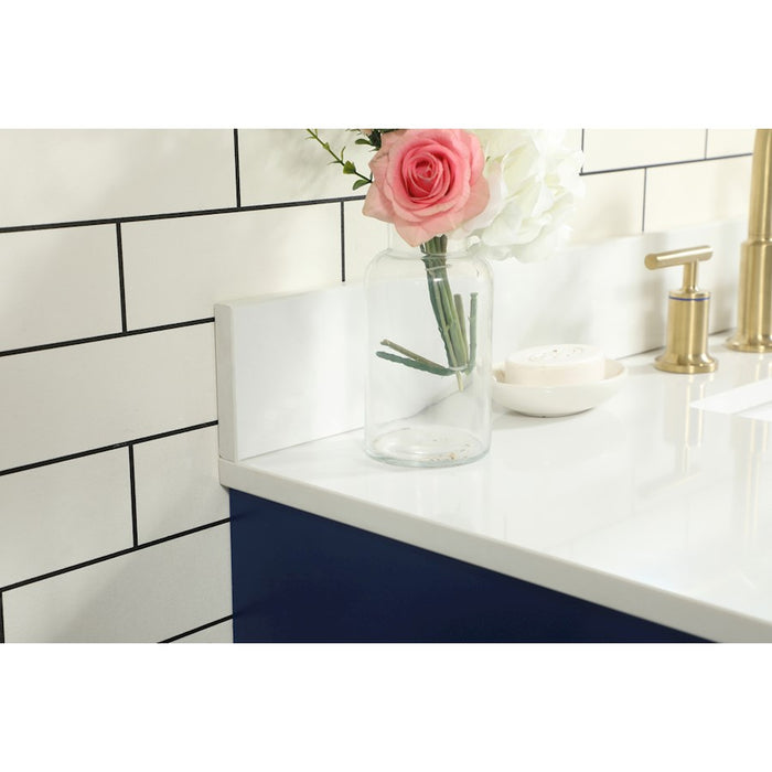 Elegant Eugene 42" Single Bathroom Vanity, Blue/Backsplash