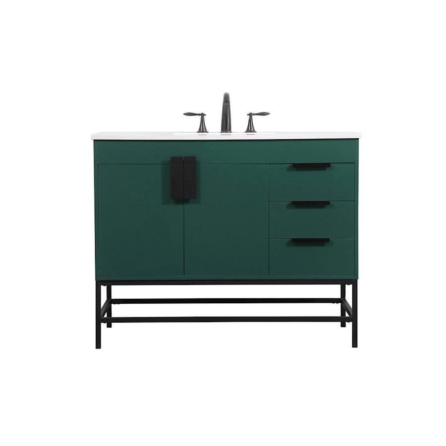 Elegant Kitchen/Bath Eugene 42" Single Bathroom Vanity, Green - VF48842MGN