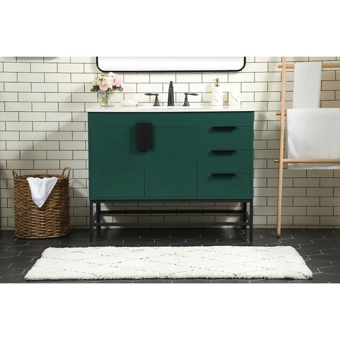 Elegant Kitchen/Bath Eugene 42" Single Bathroom Vanity, Green