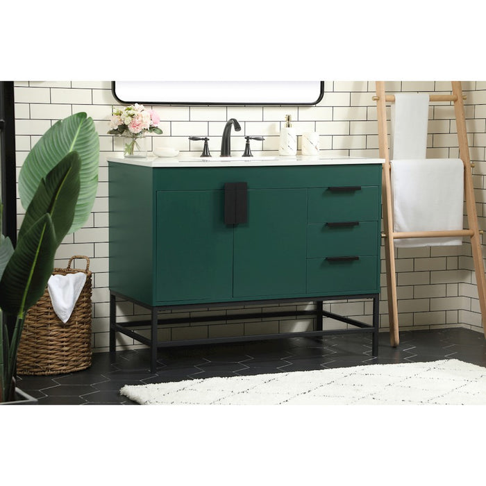 Elegant Kitchen/Bath Eugene 42" Single Bathroom Vanity, Green