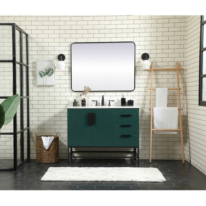 Elegant Kitchen/Bath Eugene 42" Single Bathroom Vanity, Green