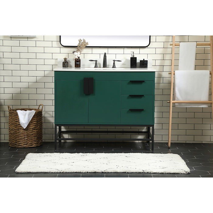 Elegant Eugene 42" Single Bathroom Vanity, Green/Backsplash