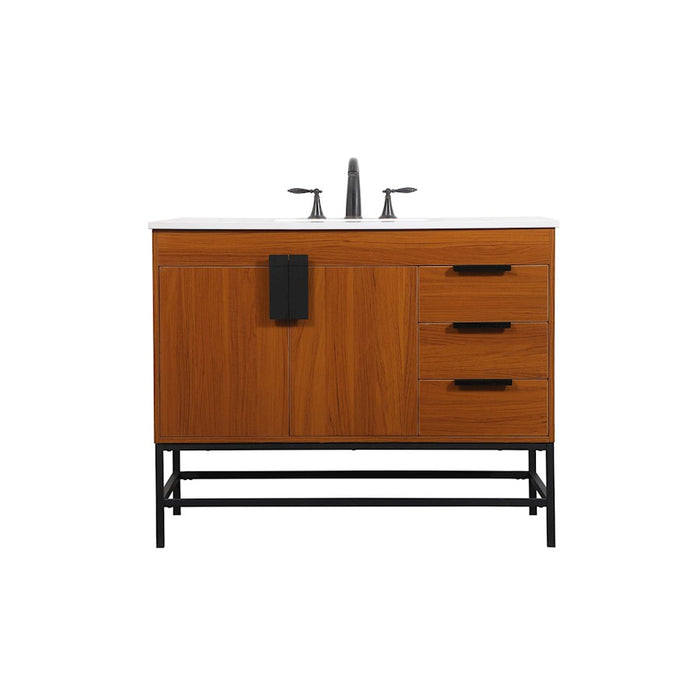 Elegant Kitchen/Bath Eugene 42" Single Bathroom Vanity, Teak - VF48842MTK