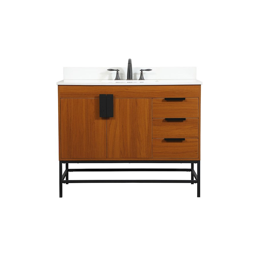 Elegant Eugene 42" Single Bathroom Vanity, Teak/Backsplash - VF48842MTK-BS