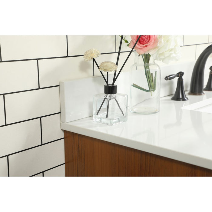 Elegant Eugene 42" Single Bathroom Vanity, Teak/Backsplash