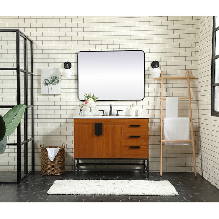 Elegant Eugene 42" Single Bathroom Vanity, Teak/Backsplash