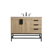 Elegant Kitchen/Bath Eugene 42" Single Bathroom Vanity, Mango Wood - VF48842MW