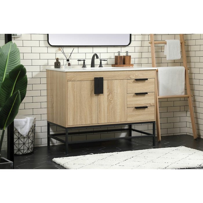Elegant Kitchen/Bath Eugene 42" Single Bathroom Vanity, Mango Wood
