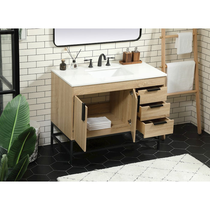 Elegant Kitchen/Bath Eugene 42" Single Bathroom Vanity, Mango Wood