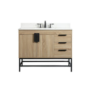 Elegant Eugene 42" Single Bathroom Vanity, Mango Wood/Backsplash - VF48842MW-BS