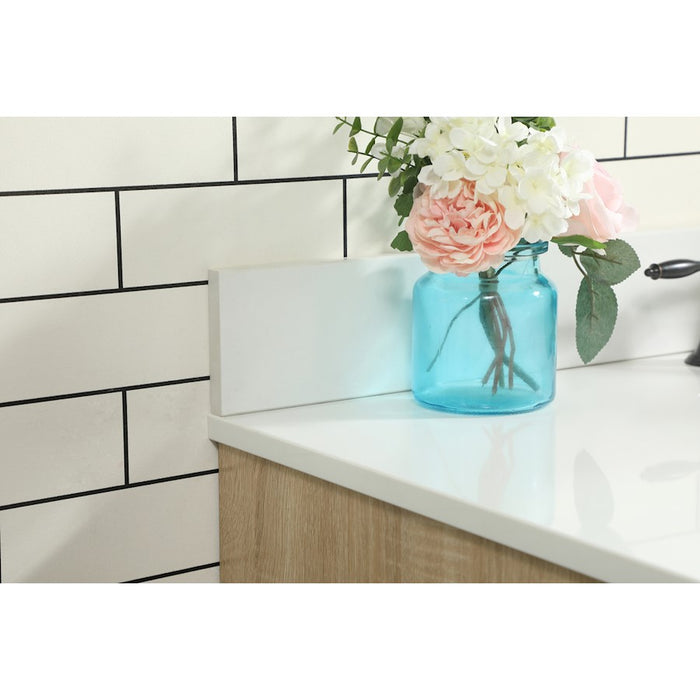 Elegant Eugene 42" Single Bathroom Vanity, Mango Wood/Backsplash