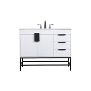 Elegant Kitchen/Bath Eugene 42" Single Bathroom Vanity, White - VF48842MWH
