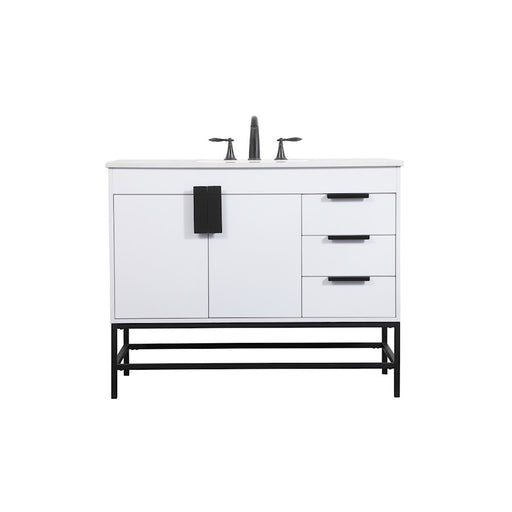 Elegant Kitchen/Bath Eugene 42" Single Bathroom Vanity, White - VF48842MWH