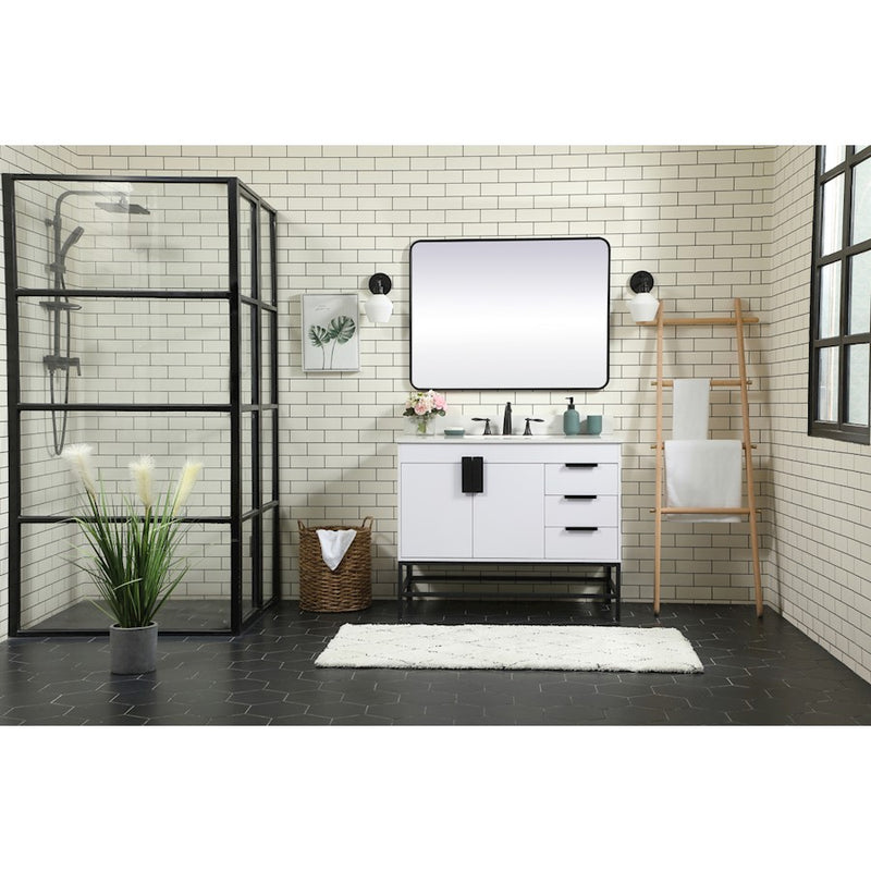 Elegant Kitchen/Bath Eugene 42" Single Bathroom Vanity, White