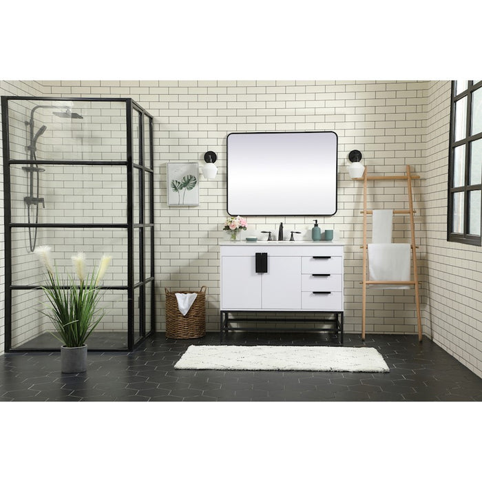 Elegant Kitchen/Bath Eugene 42" Single Bathroom Vanity, White