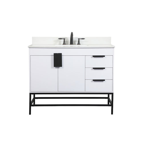 Elegant Eugene 42" Single Bathroom Vanity, White/Backsplash - VF48842MWH-BS