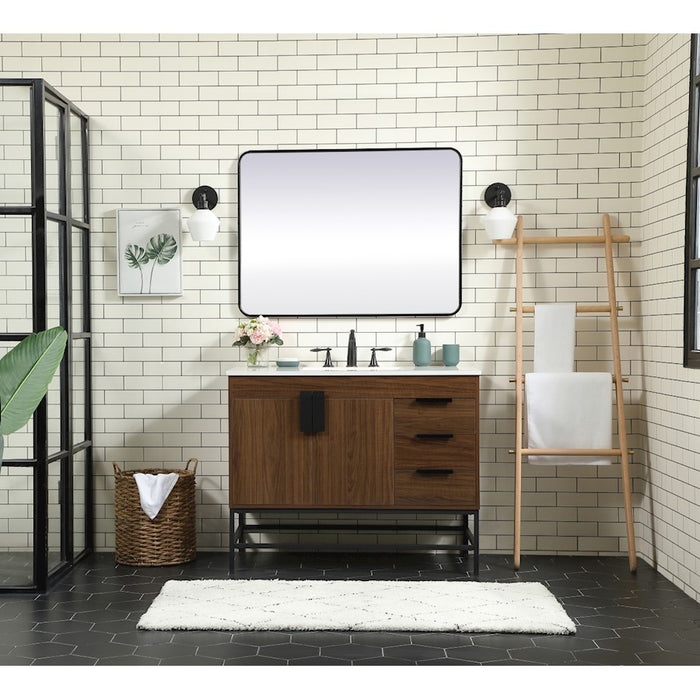 Elegant Eugene 42" Single Bathroom Vanity, White/Backsplash