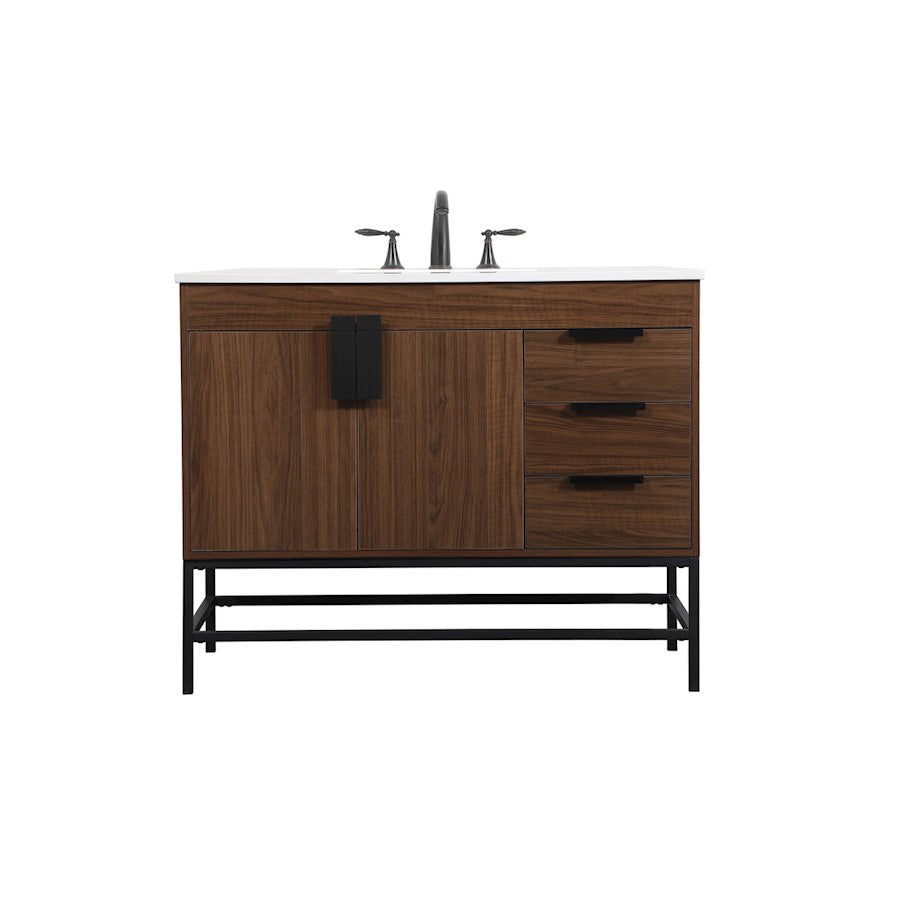 Elegant Kitchen/Bath Eugene 42" Single Bathroom Vanity, Walnut - VF48842MWT