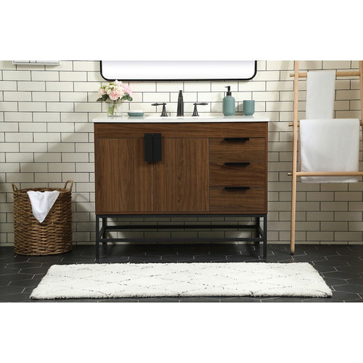 Elegant Kitchen/Bath Eugene 42" Single Bathroom Vanity, Walnut