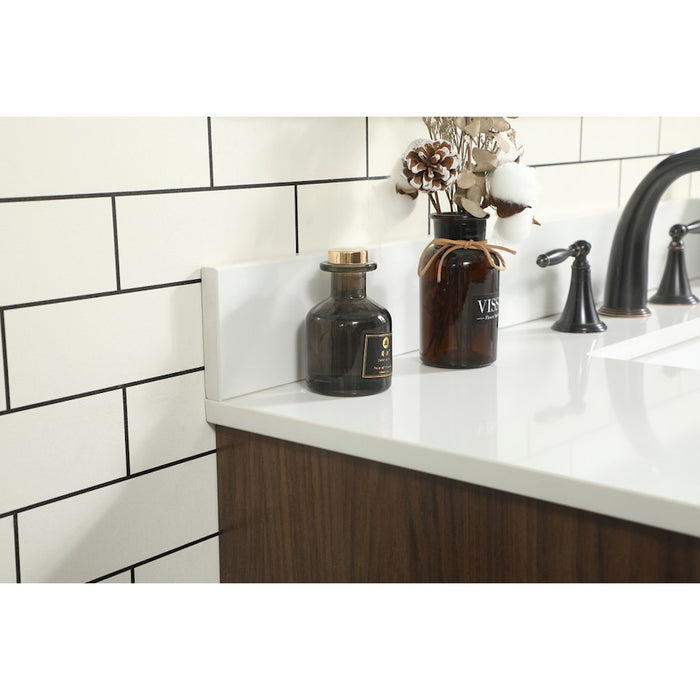 Elegant Eugene 42" Single Bathroom Vanity, Walnut/Backsplash