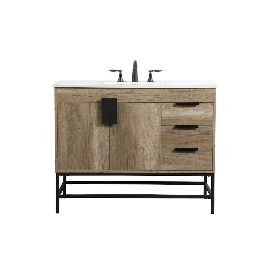 Elegant Kitchen/Bath Eugene 42" Single Bathroom Vanity, Natural Oak - VF48842NT