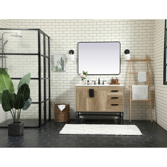 Elegant Kitchen/Bath Eugene 42" Single Bathroom Vanity, Natural Oak