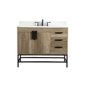 Elegant Eugene 42" Single Bathroom Vanity, Natural Oak/Backsplash - VF48842NT-BS