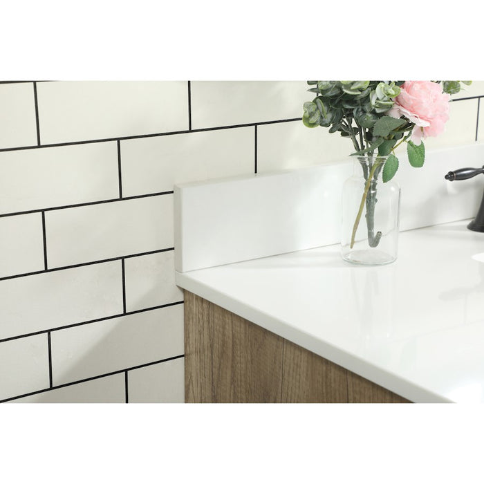 Elegant Eugene 42" Single Bathroom Vanity, Natural Oak/Backsplash