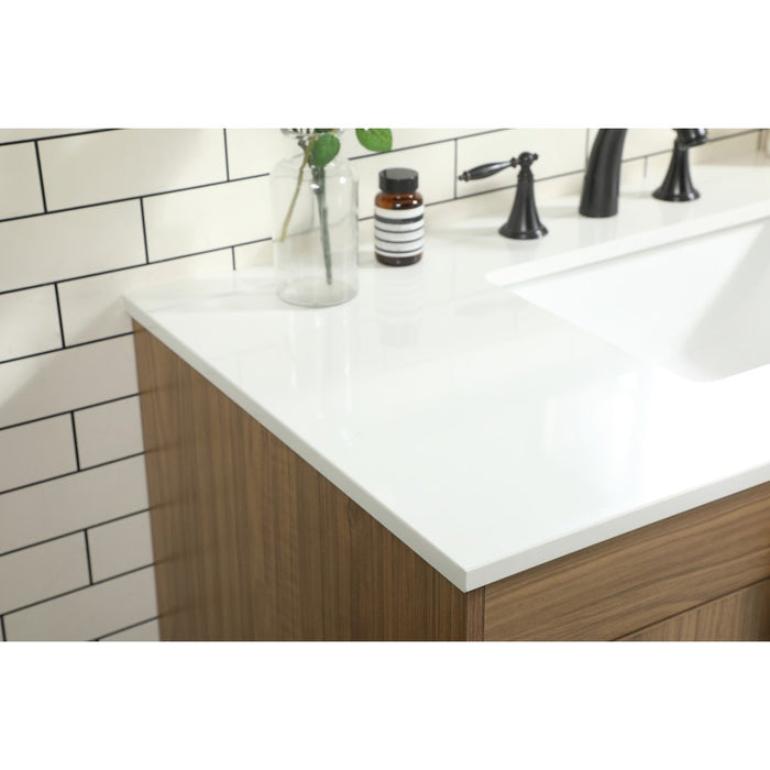 Elegant Kitchen/Bath Eugene 42" Single Bathroom Vanity, Walnut Brown