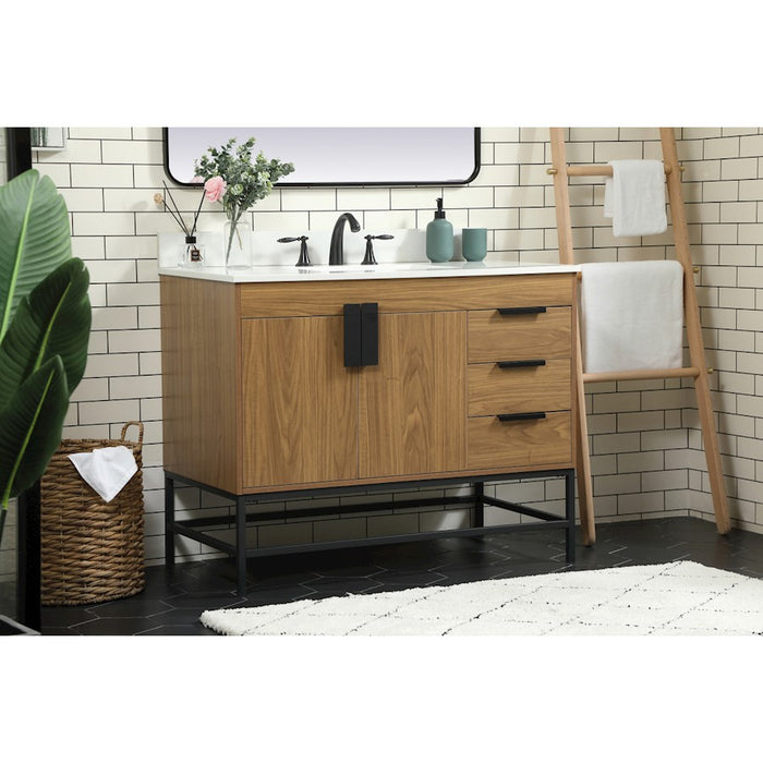 Elegant Eugene 42" Single Vanity, Walnut Brown/Backsplash