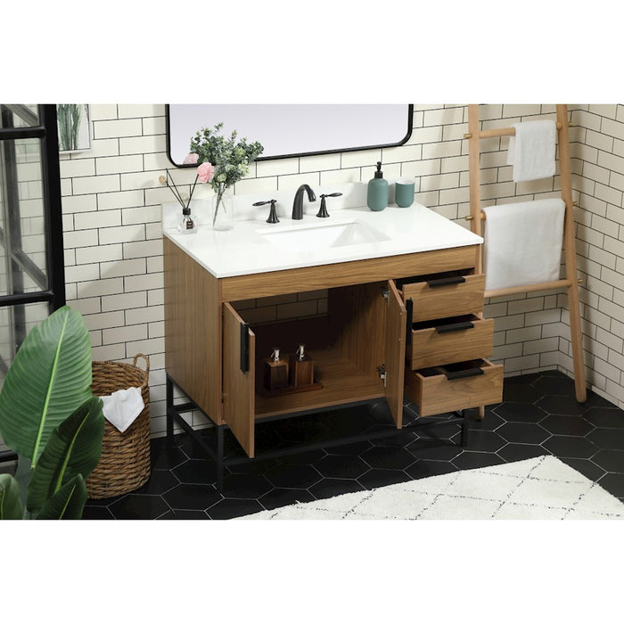 Elegant Eugene 42" Single Vanity, Walnut Brown/Backsplash
