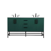 Elegant Kitchen/Bath Eugene 60" Double Bathroom Vanity, Green - VF48860DMGN