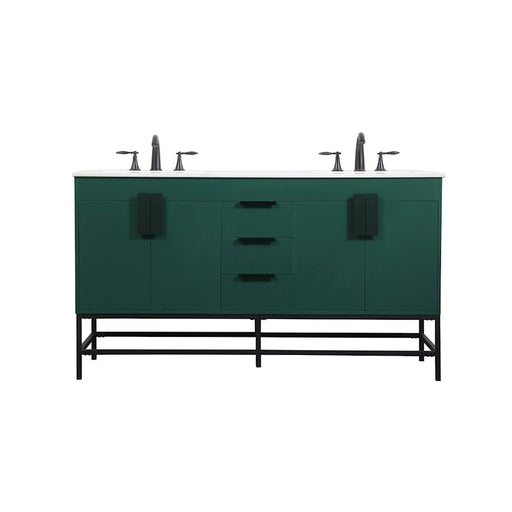 Elegant Kitchen/Bath Eugene 60" Double Bathroom Vanity, Green - VF48860DMGN
