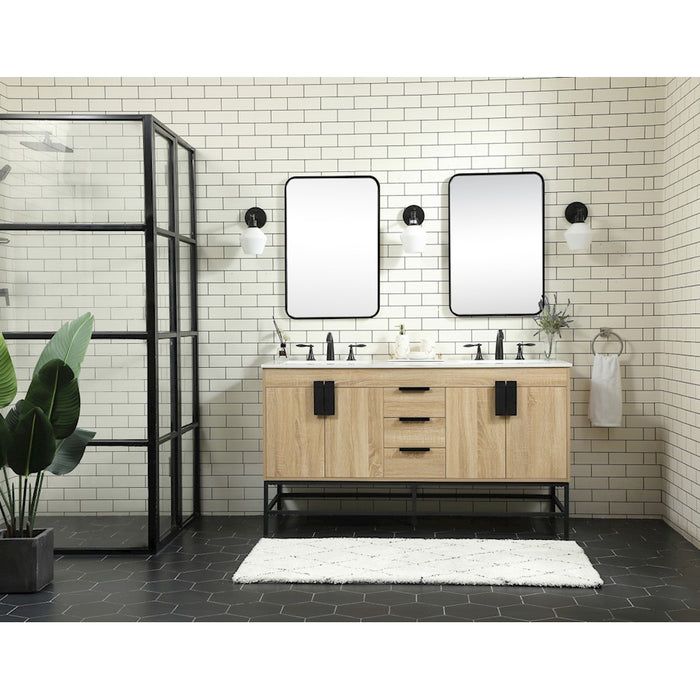 Elegant Kitchen/Bath Eugene 60" Double Bathroom Vanity, Teak