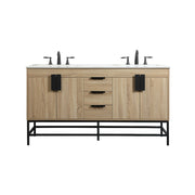 Elegant Kitchen/Bath Eugene 60" Double Bathroom Vanity, Mango Wood - VF48860DMW