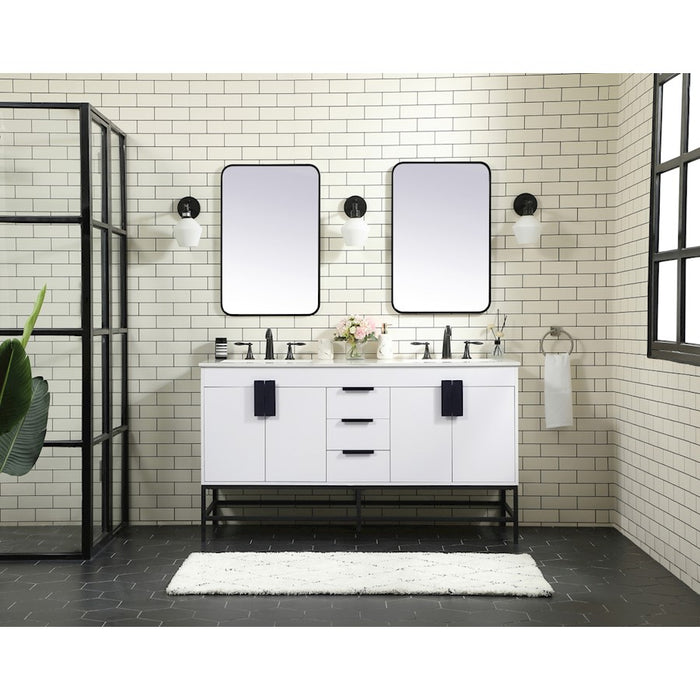 Elegant Kitchen/Bath Eugene 60" Double Bathroom Vanity, White