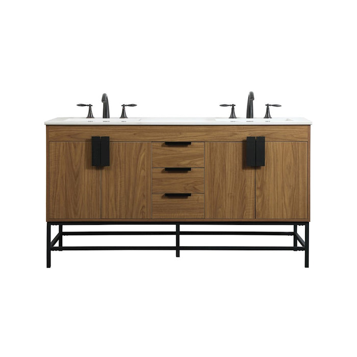 Elegant Eugene 60" Double Bathroom Vanity, Walnut Brown - VF48860DWB