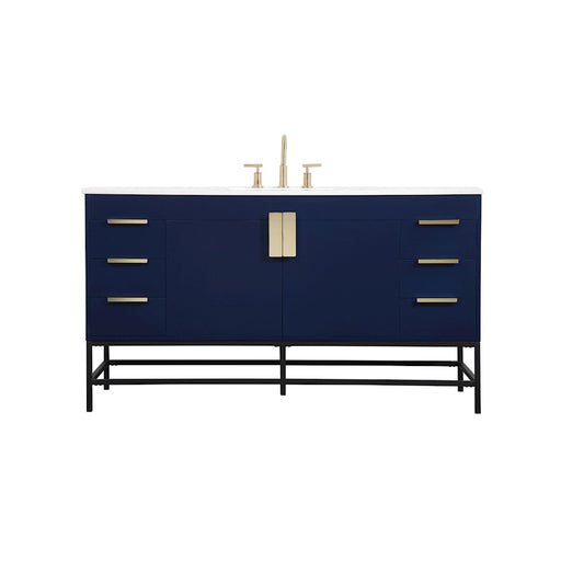 Elegant Kitchen/Bath Eugene 60" Single Bathroom Vanity, Blue - VF48860MBL