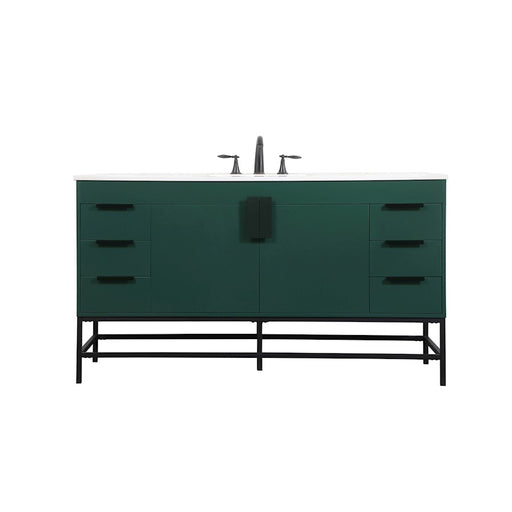 Elegant Kitchen/Bath Eugene 60" Single Bathroom Vanity, Green - VF48860MGN