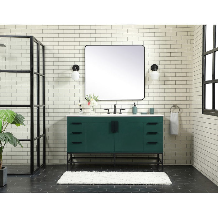 Elegant Kitchen/Bath Eugene 60" Single Bathroom Vanity, Green