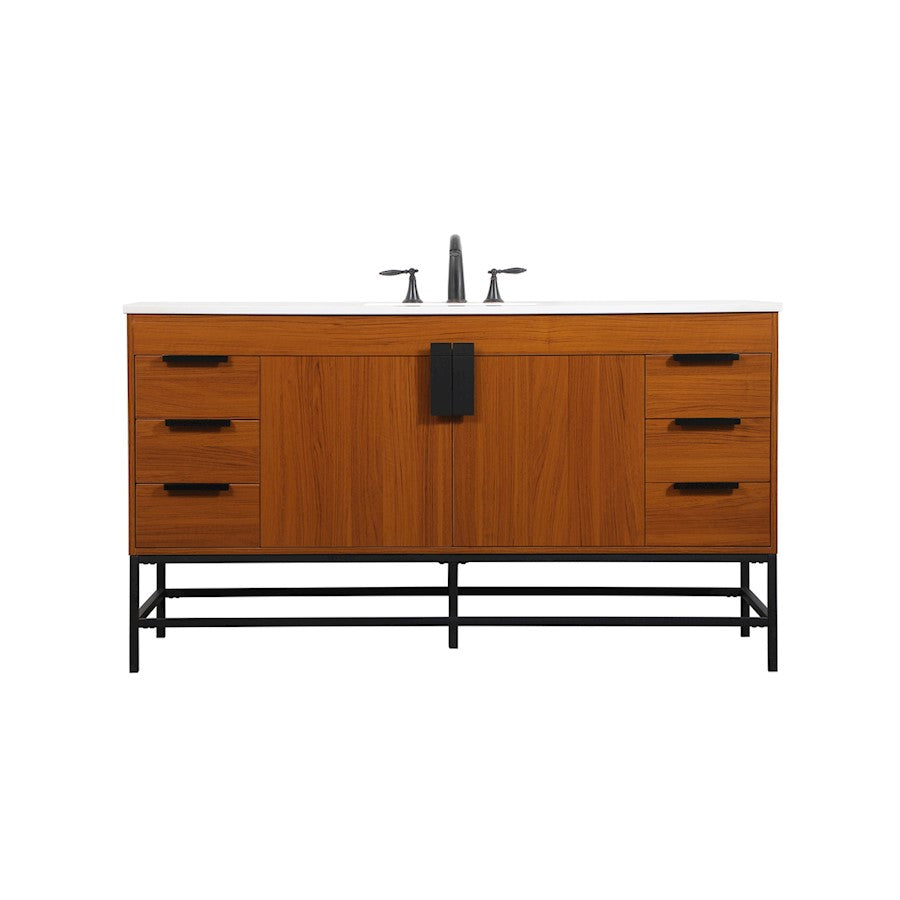 Elegant Kitchen/Bath Eugene 60" Single Bathroom Vanity, Teak - VF48860MTK