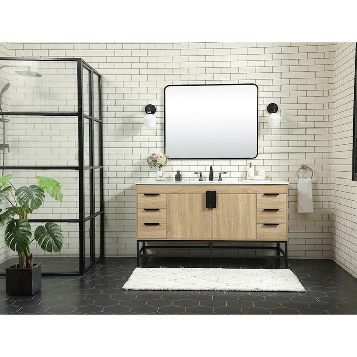 Elegant Kitchen/Bath Eugene 60" Single Bathroom Vanity, Teak