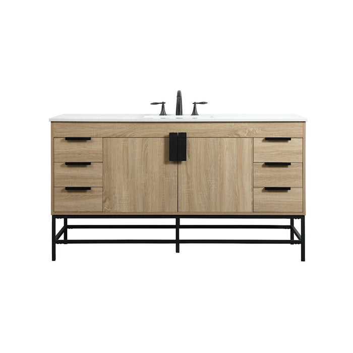 Elegant Kitchen/Bath Eugene 60" Single Bathroom Vanity, Mango Wood - VF48860MW