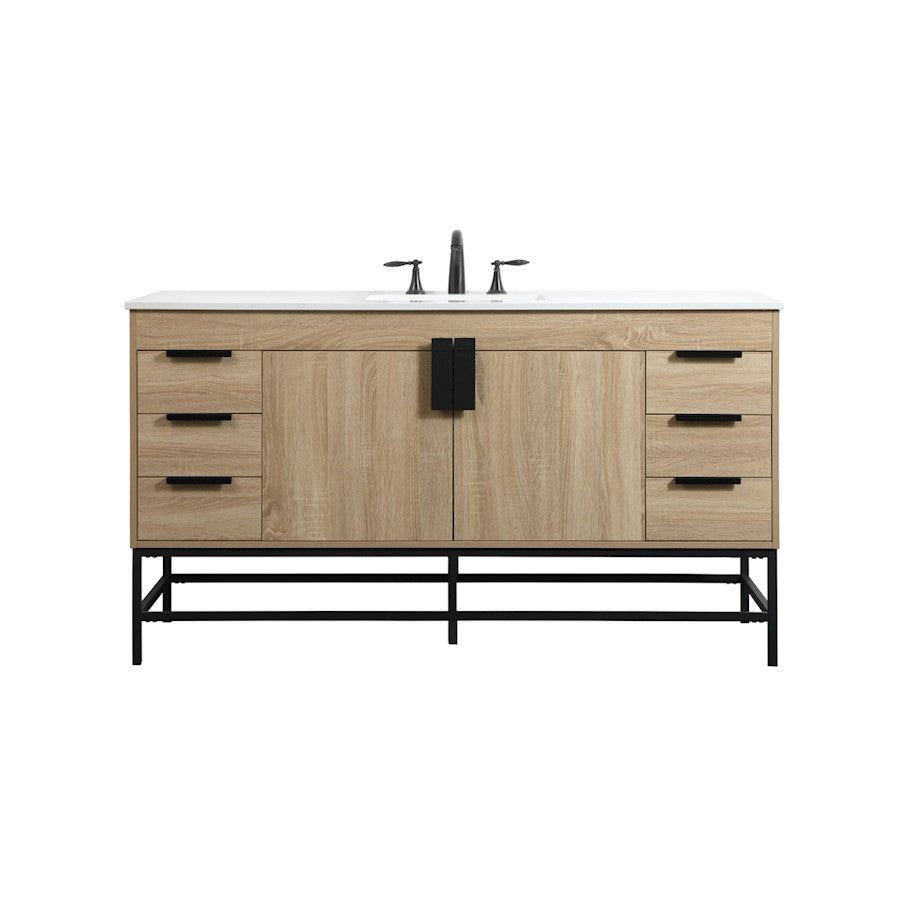 Elegant Kitchen/Bath Eugene 60" Single Bathroom Vanity, Mango Wood - VF48860MW