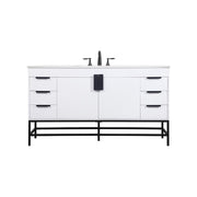 Elegant Kitchen/Bath Eugene 60" Single Bathroom Vanity, White - VF48860MWH